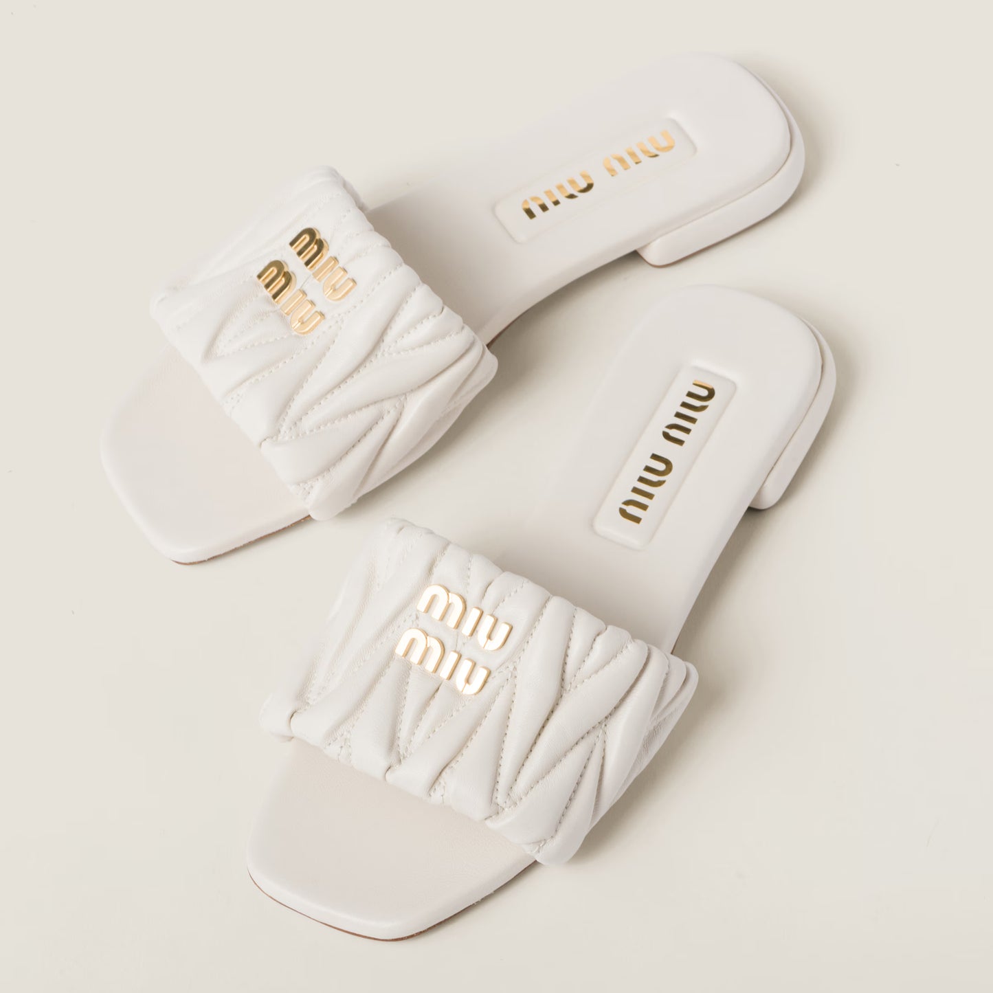 Miu Miu - White Slippers