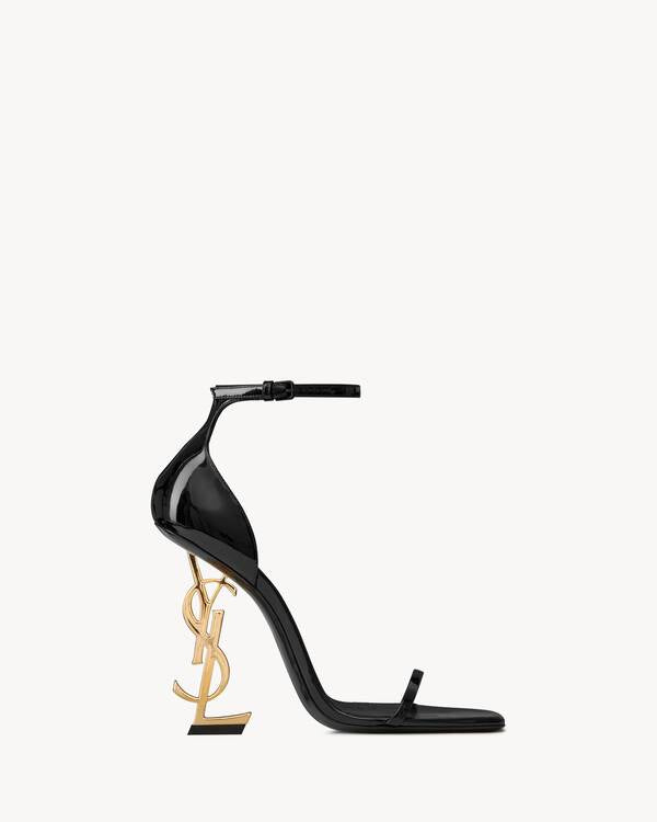 YSL - Heels Black Golden Logo