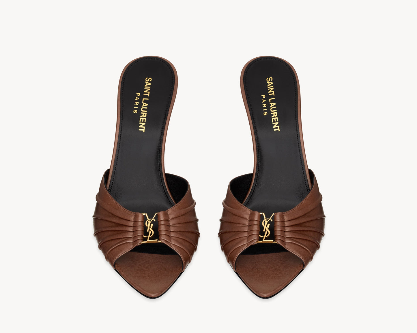 YSL slippers - leather in brown