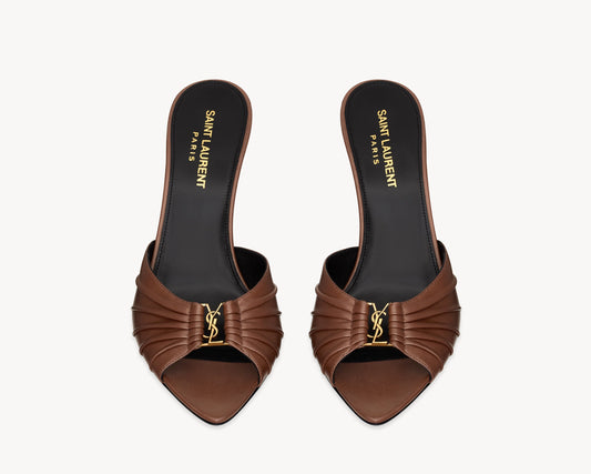 YSL slippers - leather in brown