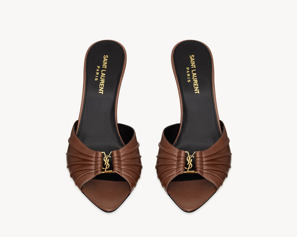 YSL slippers - leather in brown