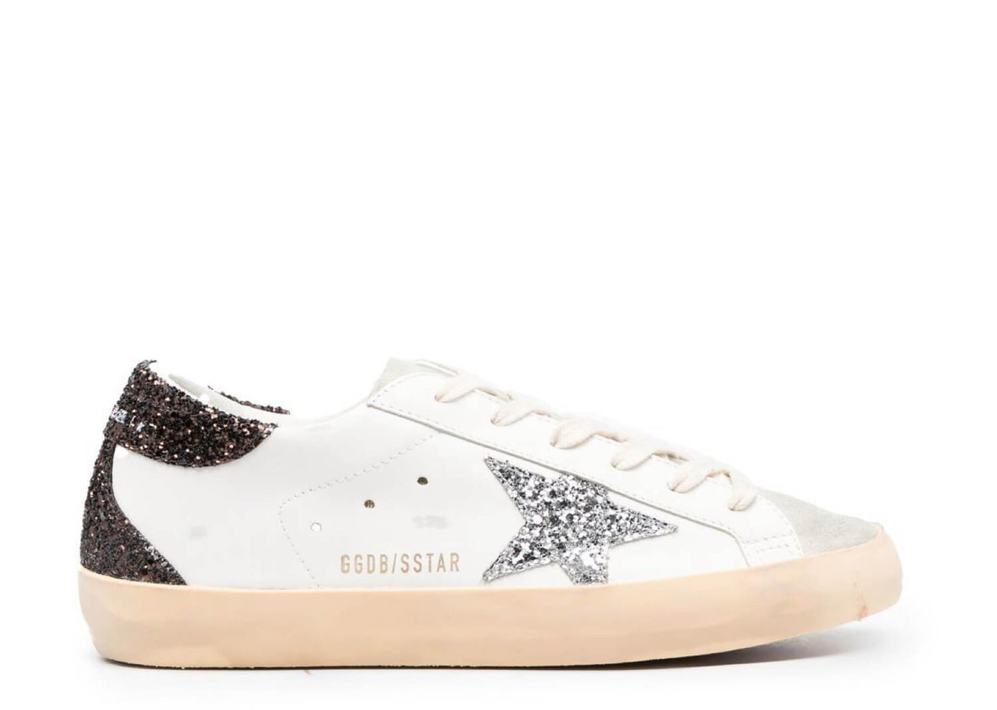 Golden Goose - White Black Glitter Silver star