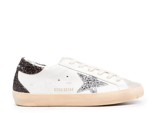 Golden Goose - White Black Glitter Silver star