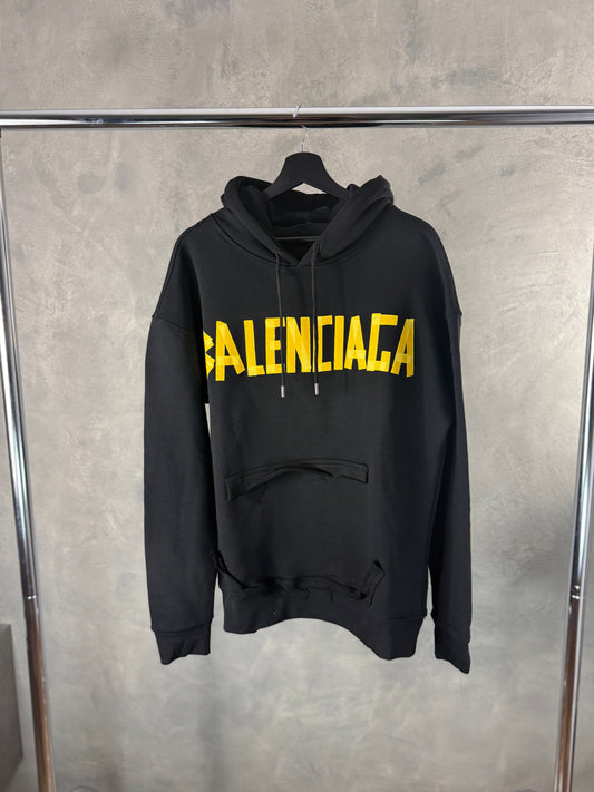 Herren – Balenciaga Hoodie in Schwarz und Gelb