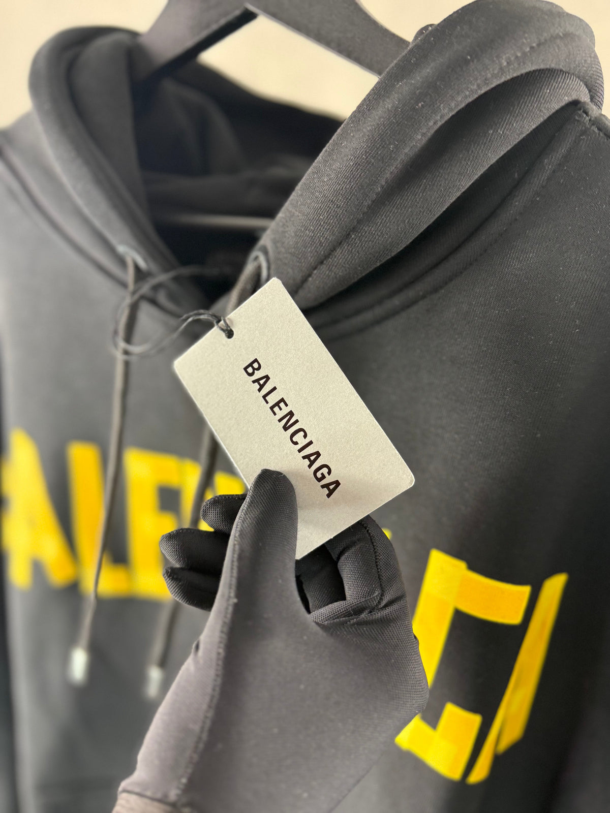 Man - Balenciaga Black Yellow Hoodie