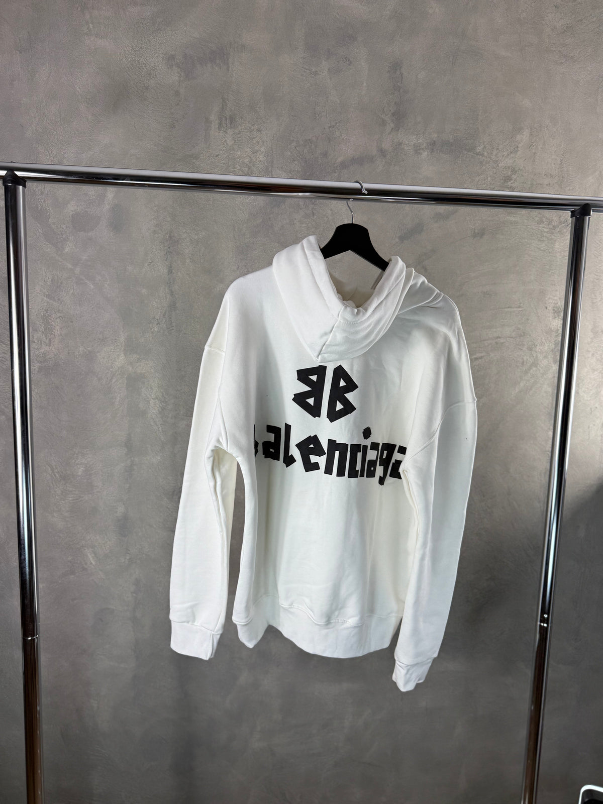 Man - Balenciaga White Black Hoodie