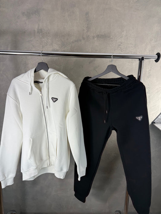 Herren – Prada Trainingsanzug in Schwarz-Weiß