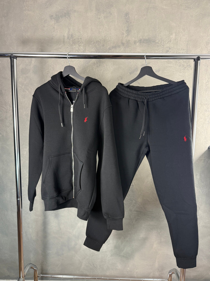 Man - Polo Black Zip Tracksuit