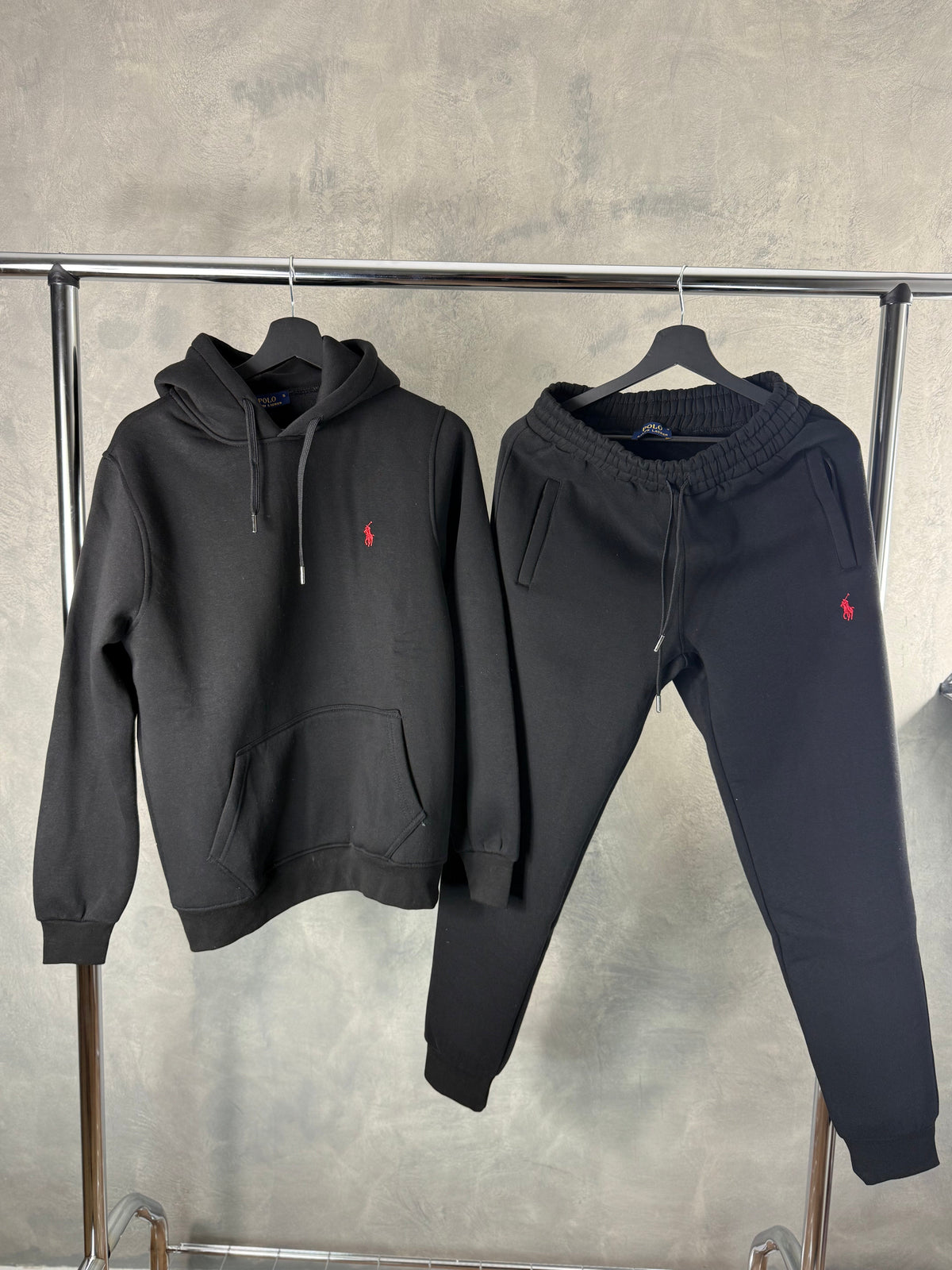 Herren - Schwarzer Polotracksuit