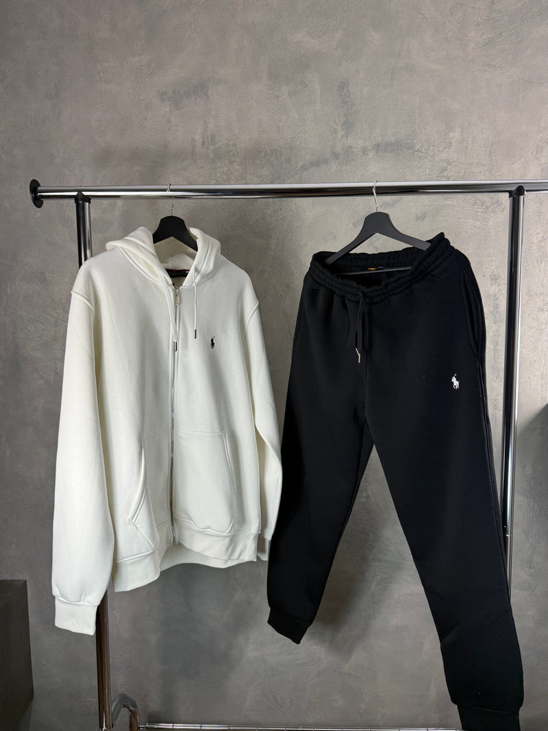 Man - Polo Black White Tracksuit