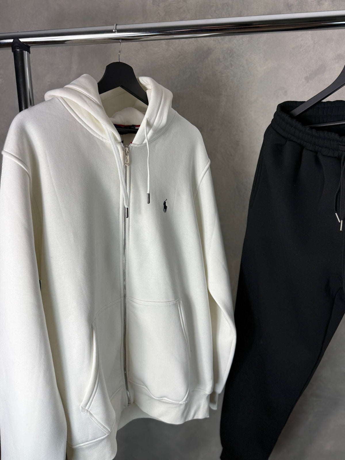 Men's Black and White Polo Tracksuit