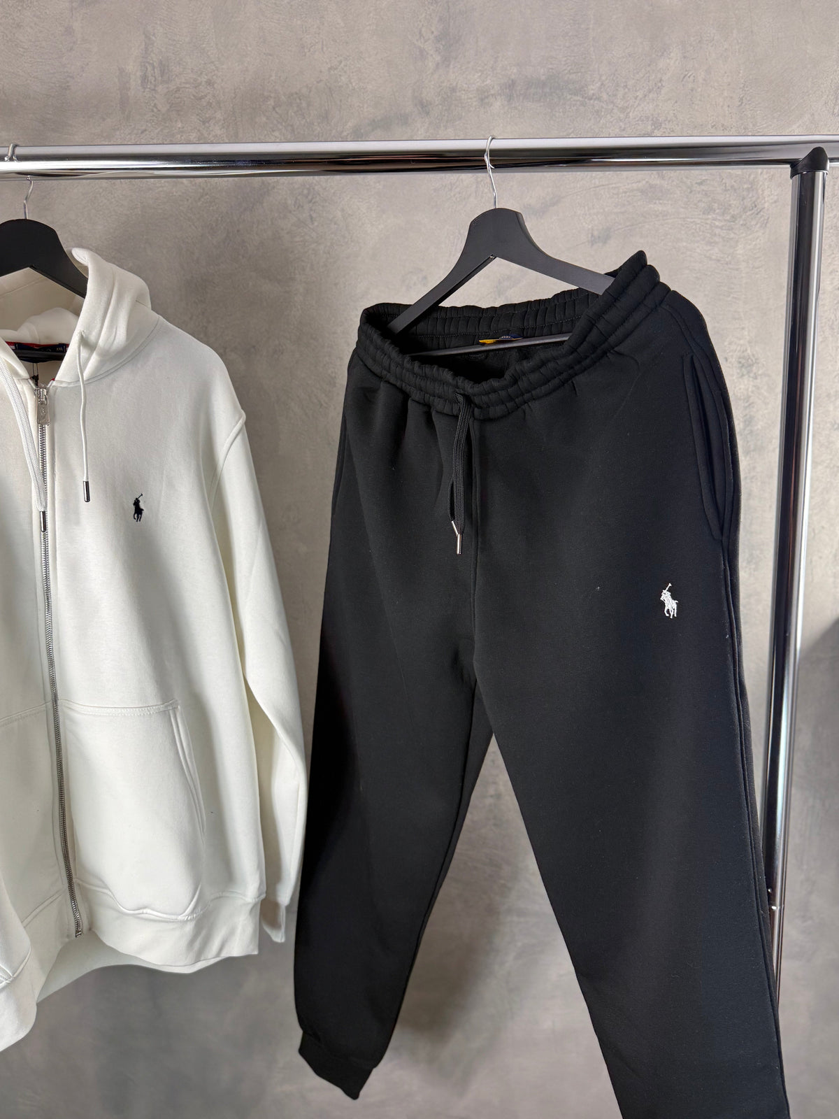 Men's Black and White Polo Tracksuit