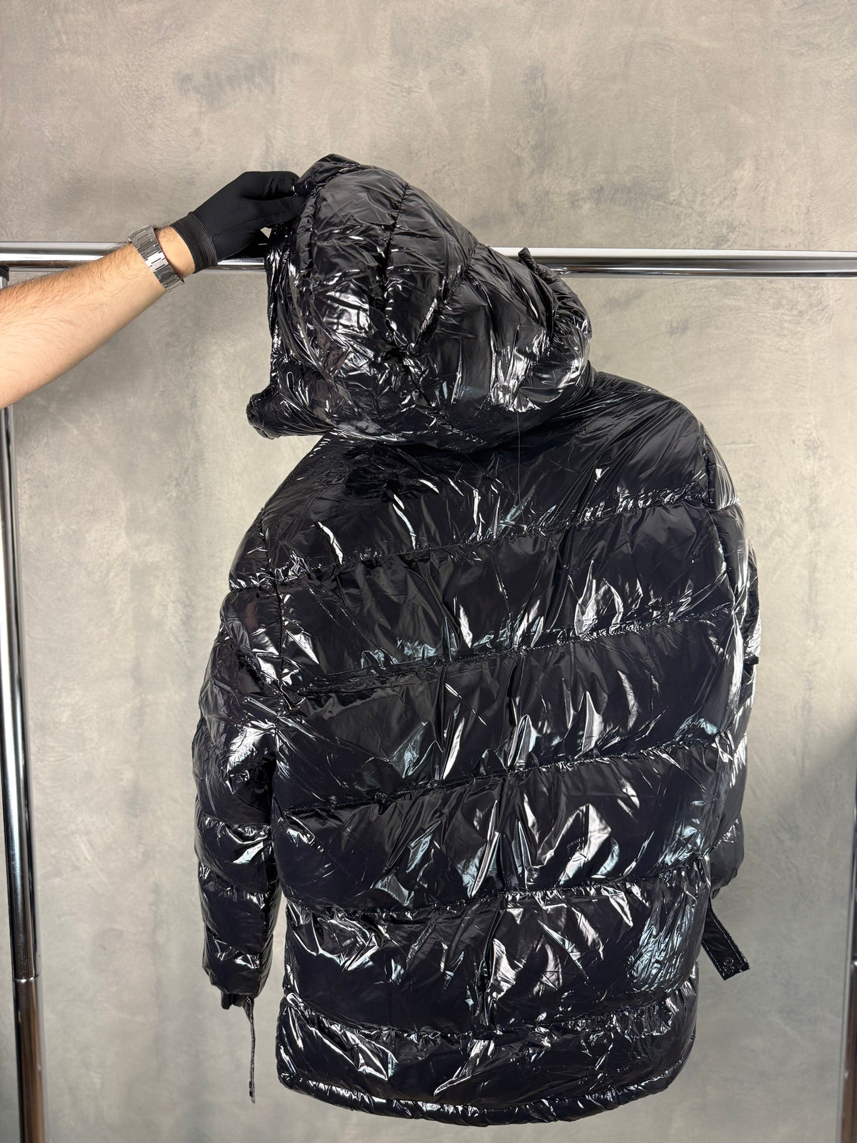Herren – schwarze Moncler-Jacke