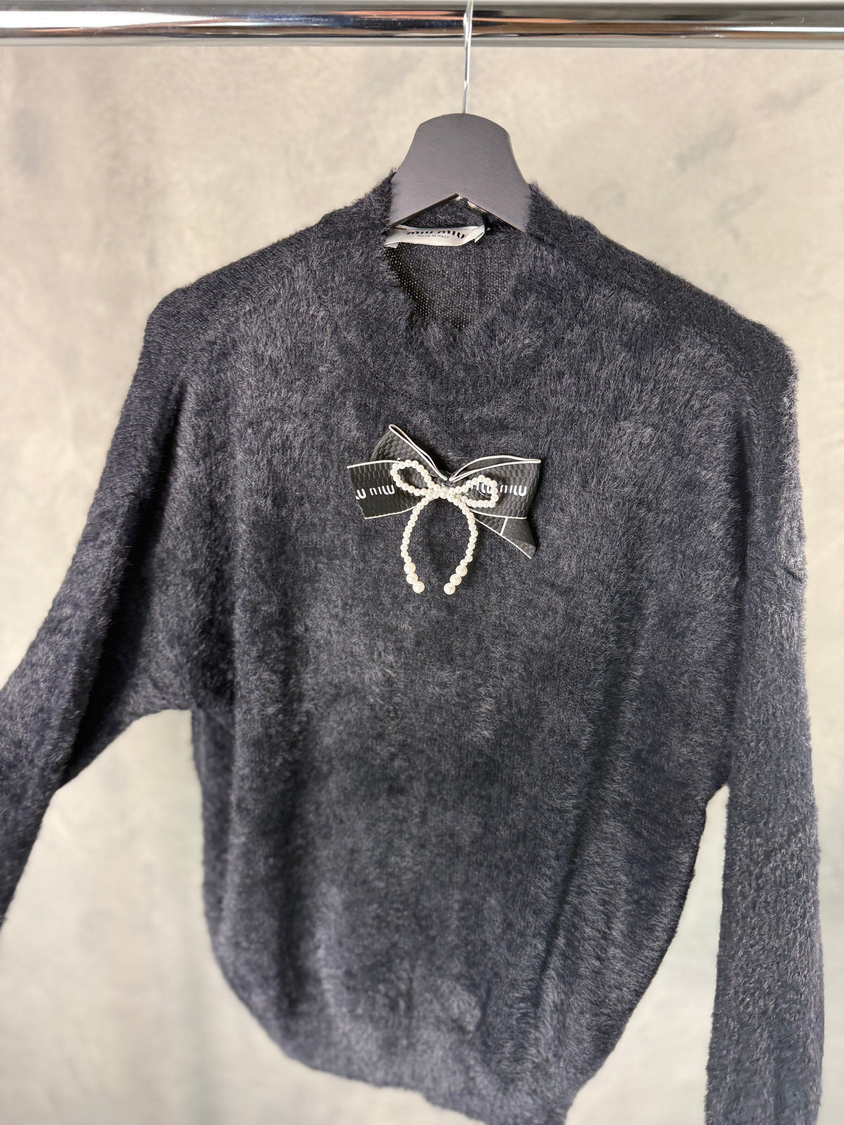 Women - Miu Miu Black Tie Shirt