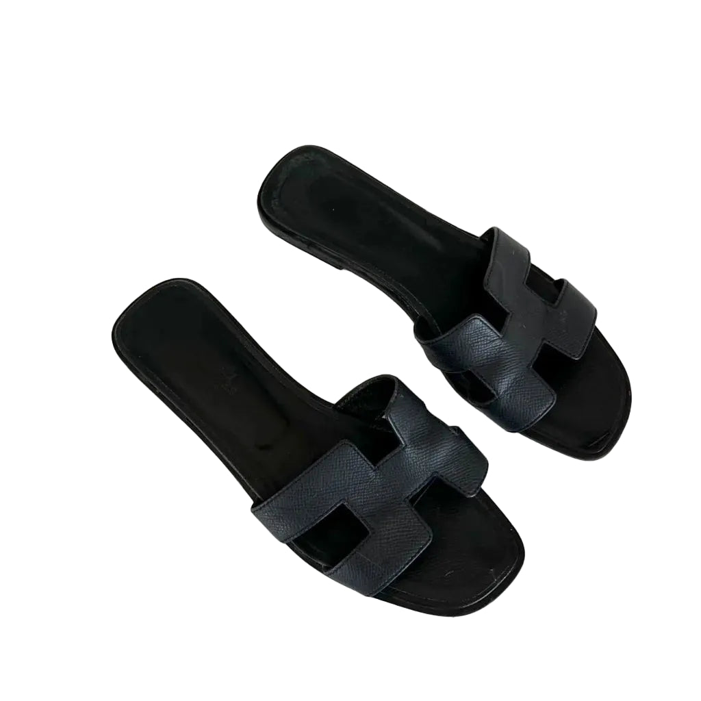 Hermes - Oran Sandal Brown Black