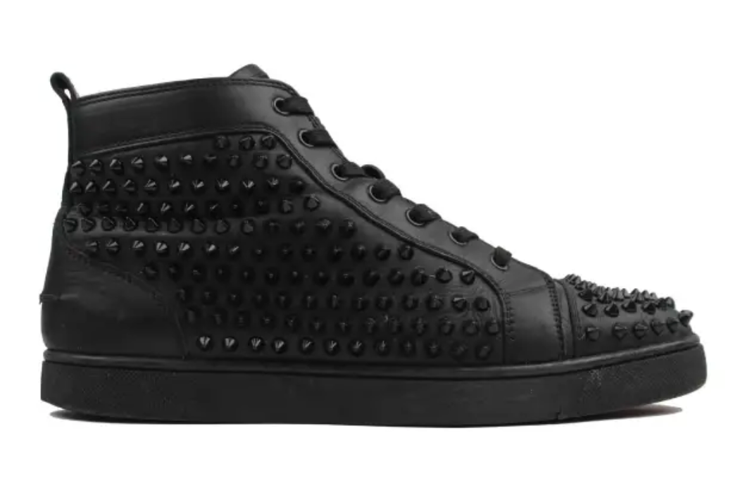 Christian Louboutin - High Full Black Spikes