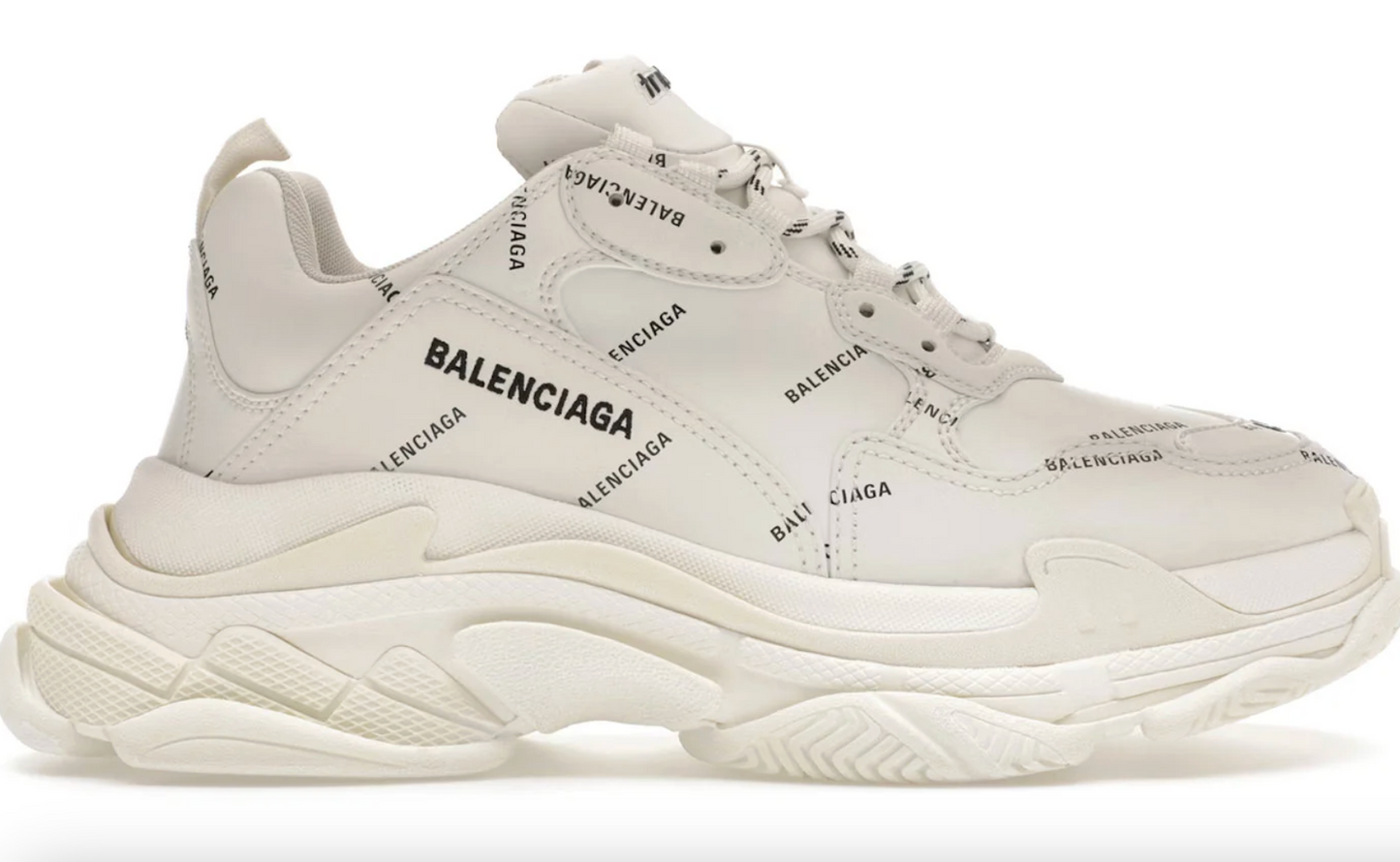 Balenciaga Triple S White Black (Logo)