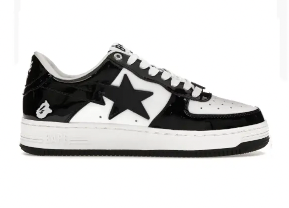 Bape Sta - Patent Leather Black White