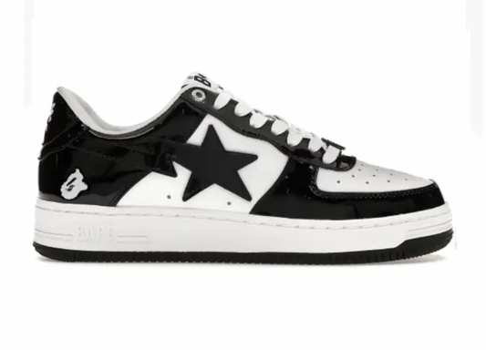 Bape Sta - Patent Leather Black White