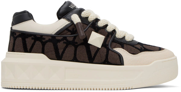 Valentino One Stud - White Brown