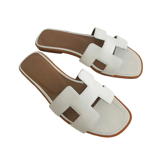 Hermes - Oran Sandal Brown White